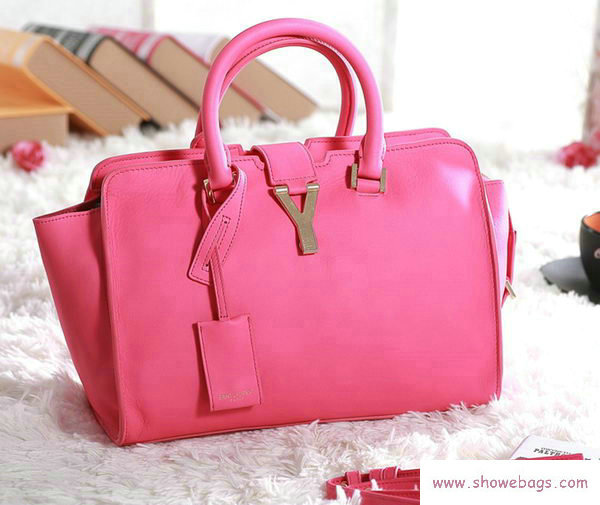 YSL cabas chyc bag original leather 5086 rosered - Click Image to Close